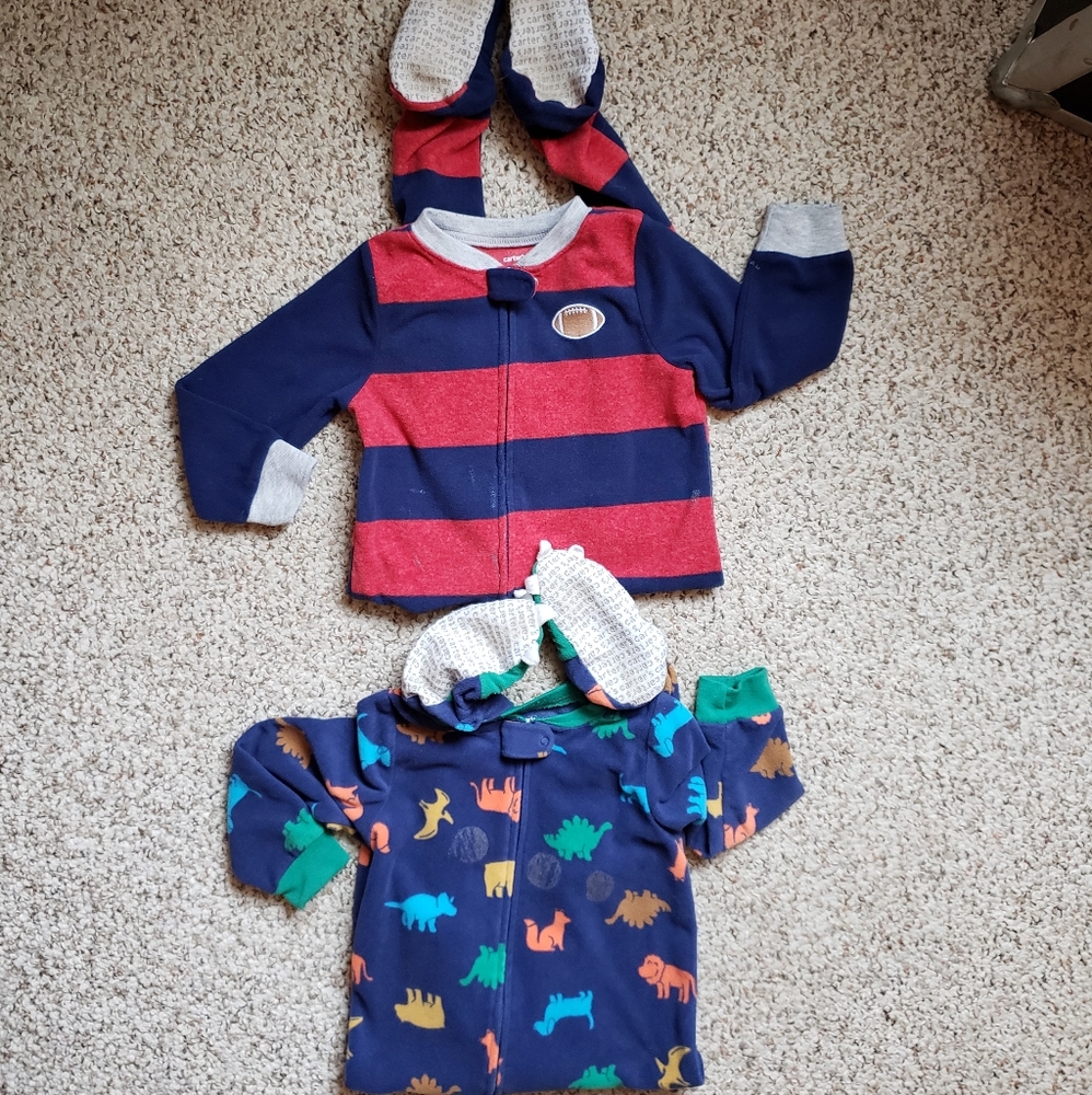 2 Carters 3T Footie Pajamas